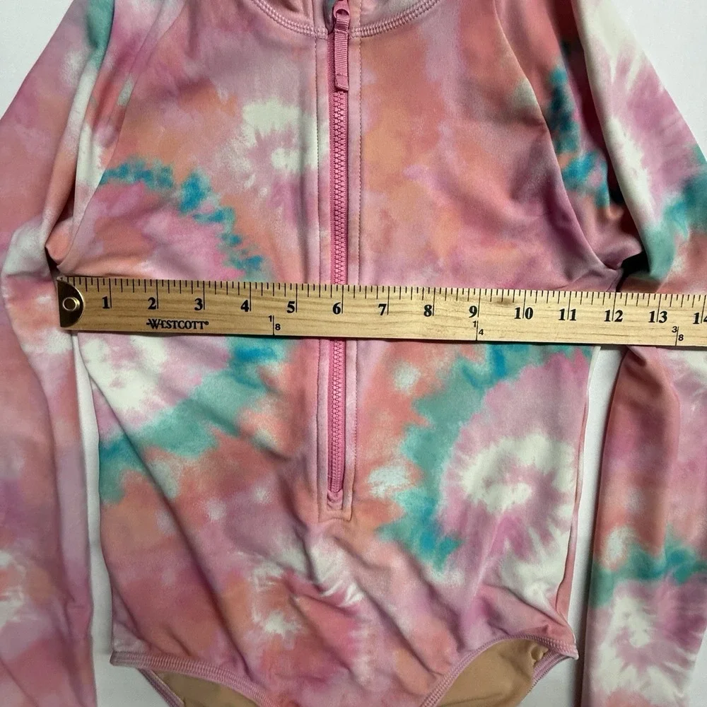 Crewcuts‎ Rash Guard One Piece Girls 10 Tie Dye UPF 50 Swim Surf Suit